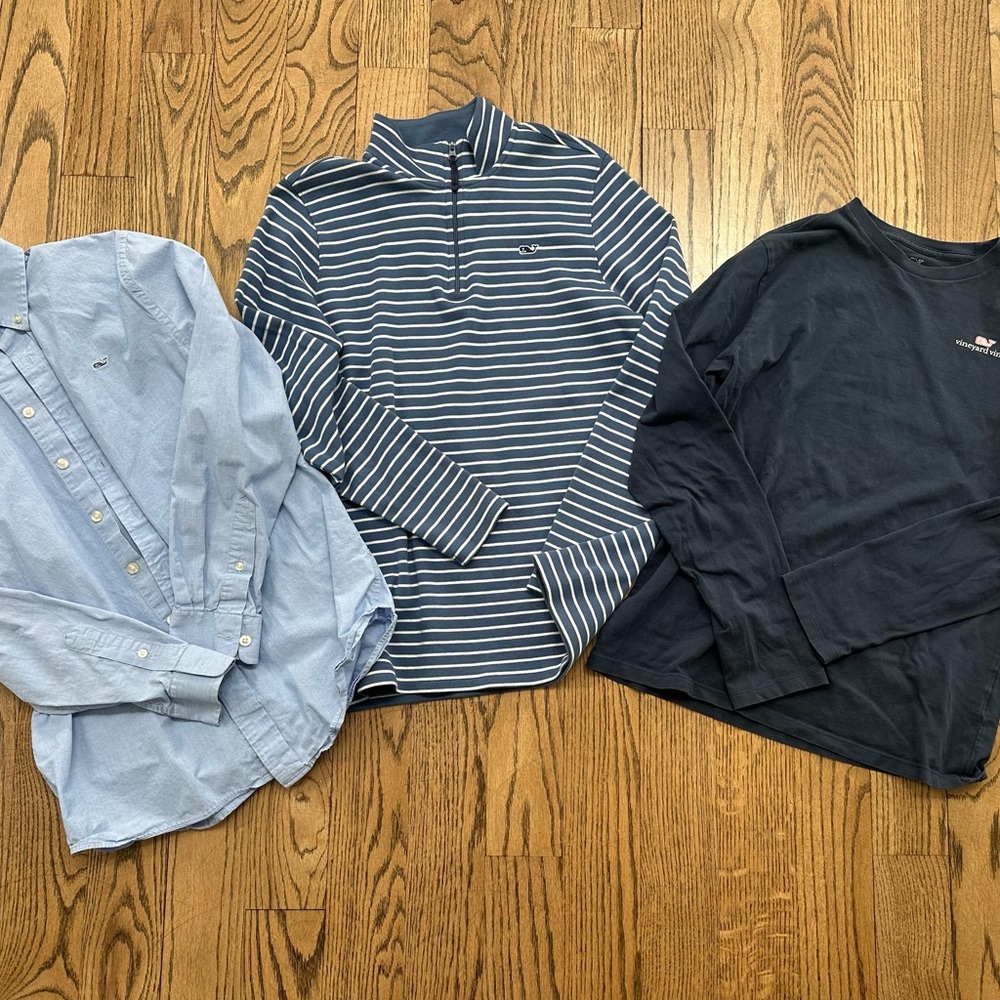 Vineyard Vines Kids Blue and Navy Shirt Set